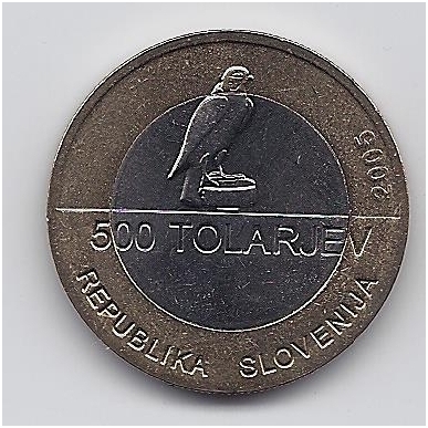 SLOVĖNIJA 500 TOLARJEV 2005 KM # 63 AU