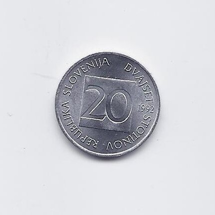 SLOVENIA 20 STOTINOV 1992 KM # 8 AU