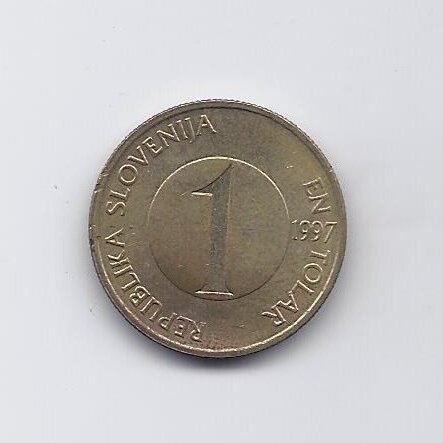 SLOVĖNIJA 1 TOLAR 1997 KM # 4 VF