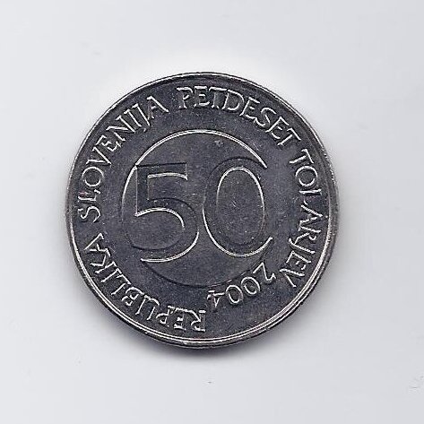 SLOVĖNIJA 50 TOLARJEV 2004 KM # 52 VF/XF