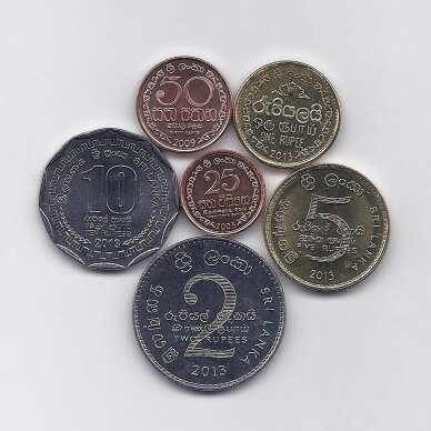 SRI LANKA 2005 - 2013 six coins set