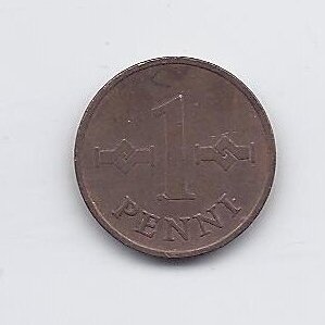FINLAND 1 PENNI 1966 KM # 44 VF