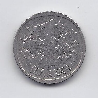 SUOMIJA 1 MARKKA 1975 KM # 49a VF