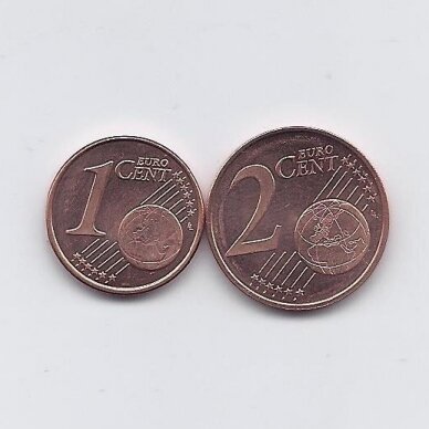 FINLAND 1 AND 2 EURO CENTS 2005 KM # 98 - 99 UNC 1