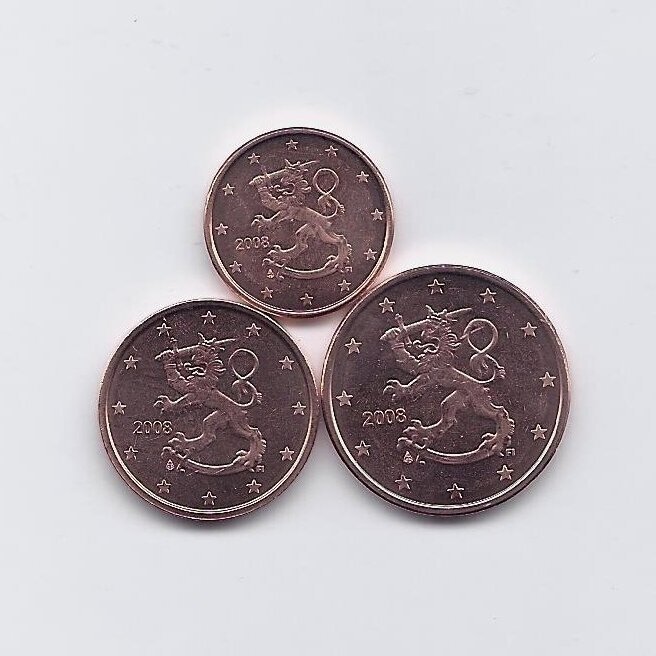 FINLAND 2008 3 coins set