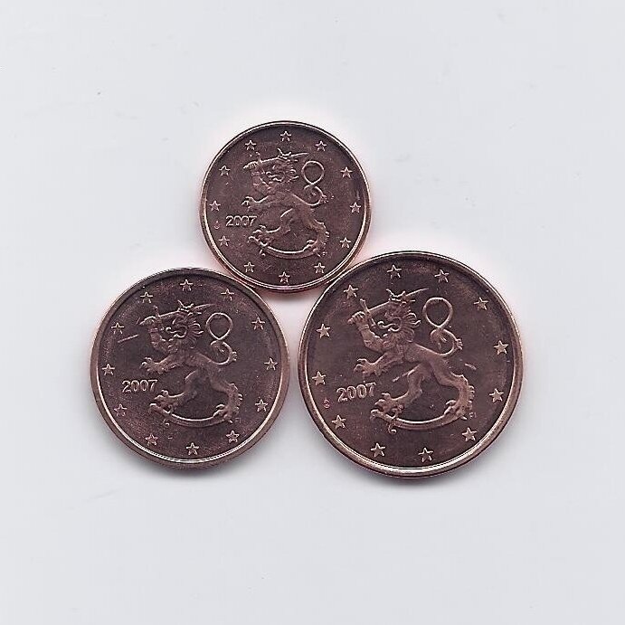 FINLAND 2007 3 coins set