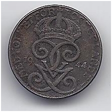 SWEDEN 1 ORE 1944 KM # 810 F/VF 1