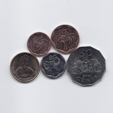 SVAZILANDAS 2007 - 2011 m. 5 monetų rinkinukas