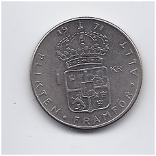 SWEDEN 1 KRONA 1971 KM # 826a XF SWEDEN 1 KRONA 1971 KM # 826a XF