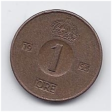 SWEDEN 1 ORE 1953 KM # 820 VF SWEDEN 1 ORE 1953 KM # 820 VF