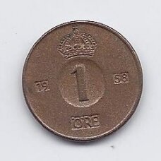 SWEDEN 1 ORE 1958 KM # 820 VF