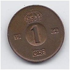 SWEDEN 1 ORE 1964 KM # 820 VF