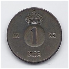 SWEDEN 1 ORE 1969 KM # 820 VF SWEDEN 1 ORE 1969 KM # 820 VF