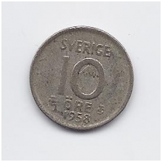 ŠVEDIJA 10 ORE 1958 KM # 823 VF