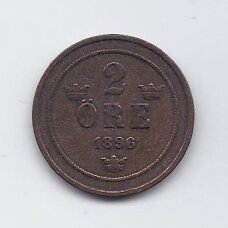 SWEDEN 2 ORE 1896 KM # 746 VF