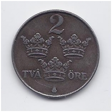 SWEDEN 2 ORE 1945 KM # 811 VF