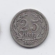 ŠVEDIJA 25 ORE 1897 KM # 739 F/VF