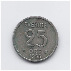 SWEDEN 25 ORE 1955 KM # 824 VF