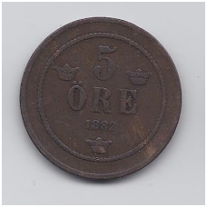 SWEDEN 5 ORE 1882 KM # 736 VF SWEDEN 5 ORE 1882 KM # 736 VF