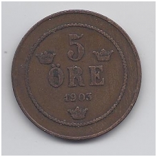 SWEDEN 5 ORE 1903 KM # 757 VF SWEDEN 5 ORE 1903 KM # 757 VF