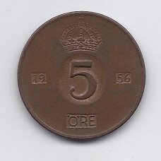 SWEDEN 5 ORE 1956 KM # 822 VF