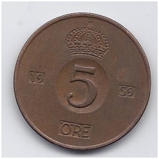 SWEDEN 5 ORE 1959 KM # 822 VF