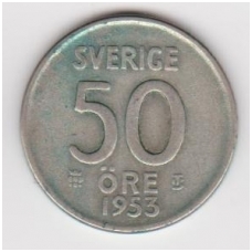 ŠVEDIJA 50 ORE 1953 KM # 825 VF