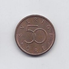 SWEDEN 50 ORE 1992 D KM # 878 VF/XF SWEDEN 50 ORE 1992 D KM # 878 VF/XF