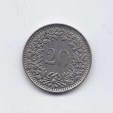 ŠVEICARIJA 20 RAPPEN 1959 B KM # 29a VF ŠVEICARIJA 20 RAPPEN 1959 B KM # 29a VF