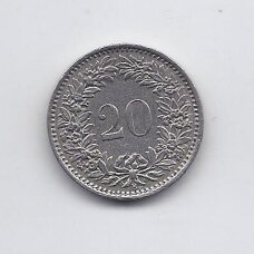ŠVEICARIJA 20 RAPPEN 1966 B KM # 29a VF ŠVEICARIJA 20 RAPPEN 1966 B KM # 29a VF