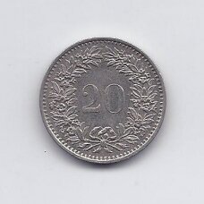 ŠVEICARIJA 20 RAPPEN 1977 KM # 29a VF/XF ŠVEICARIJA 20 RAPPEN 1977 KM # 29a VF/XF