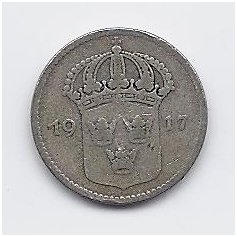SWEDEN 10 ORE 1917 KM # 780 VF 1