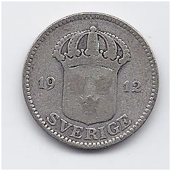 SWEDEN 25 ORE 1912 KM # 785 VF 1
