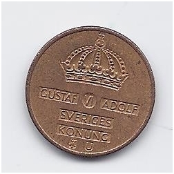 SWEDEN 1 ORE 1961 U KM # 820 VF 1