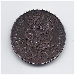 SWEDEN 1 ORE 1949 KM # 810 VF 1