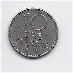 SWEDEN 10 ORE 1966 KM # 835 XF