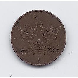 SWEDEN 1 ORE 1933 KM # 777 VF