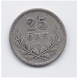 SWEDEN 25 ORE 1918 KM # 785 VF