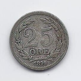 ŠVEDIJA 25 ORE 1899 KM # 739 VF