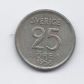 ŠVEDIJA 25 ORE 1958 KM # 824 VF
