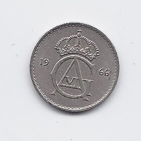SWEDEN 10 ORE 1966 KM # 835 XF 1