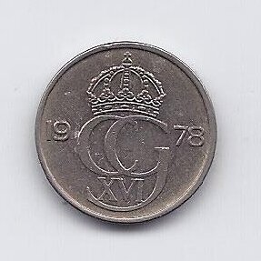 SWEDEN 25 ORE 1978 KM # 851 XF/AU 1