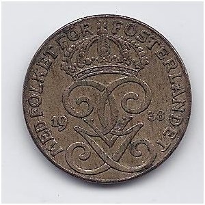 SWEDEN 2 ORE 1938 KM # 778 VF 1