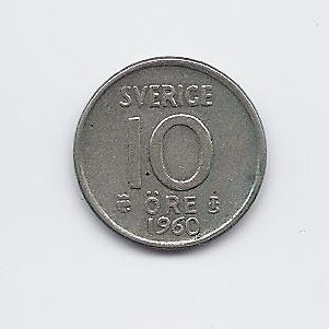 SWEDEN 10 ORE 1960 KM # 823 VF
