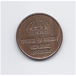 SWEDEN 1 ORE 1966 KM # 820 VF 1