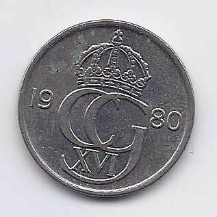 SWEDEN  50 ORE 1980 KM # 855 XF 1