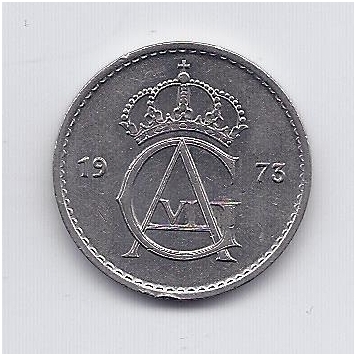 SWEDEN 50 ORE 1973 KM # 837 XF/AU 1