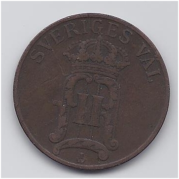 SWEDEN 5 ORE 1907 KM # 770 VF 1