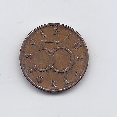 SWEDEN 50 ORE 2001 B KM # 878 VF/XF