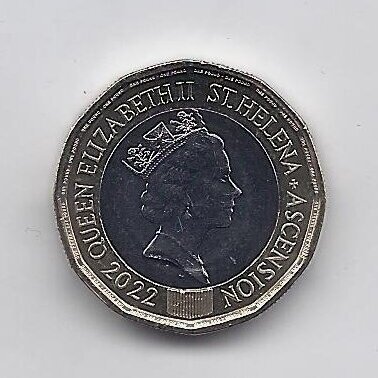 ŠV. ELENA ir DANGUN ŽENGIMO SALA 1 POUND 2022 KM # 65 UNC 1